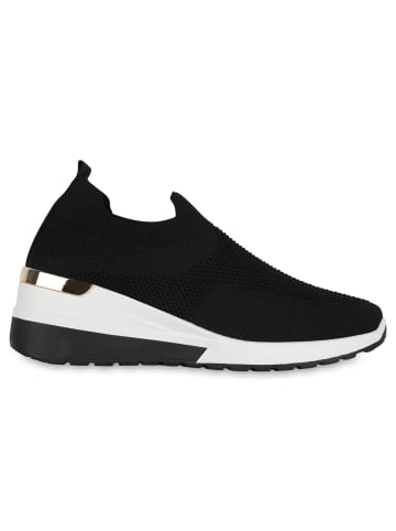 VAN HILL Slip Ons Clarissa in Schwarz Weiss