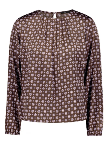 Zero Satin-Bluse mit Print. in Brown/Blue