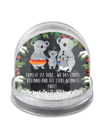 Mr. & Mrs. Panda Schneekugel Koala Familie mit Spruch in Kreidetafel