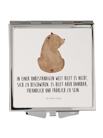 Mr. & Mrs. Panda Schminkspiegel Bär Schulterblick mit Spruch in Weiß