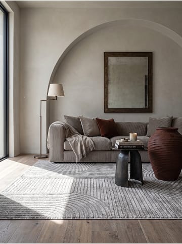 KADIMA DESIGN Teppich Kurzflor mit Jute-Rücken, dicht gewebt und pflegeleicht in Grau