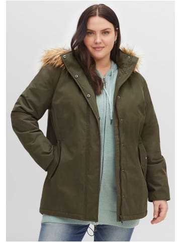 sheego Parka in dunkeloliv