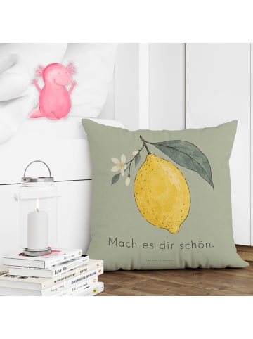 Mr. & Mrs. Panda Kissen Zitronenmotiv minimalistisch Design mit ... in Weiß
