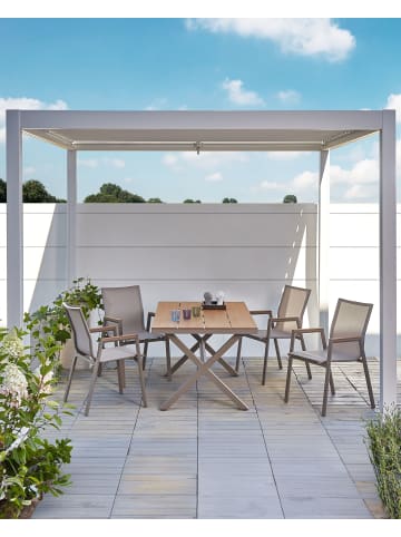 Beliani 4er-Set Gartenstuhl TIANO in Braun/Grau