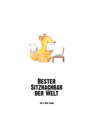 Mr. & Mrs. Panda Trinkflasche Fuchs Bester Sitznachbar der Welt ... in Weiß