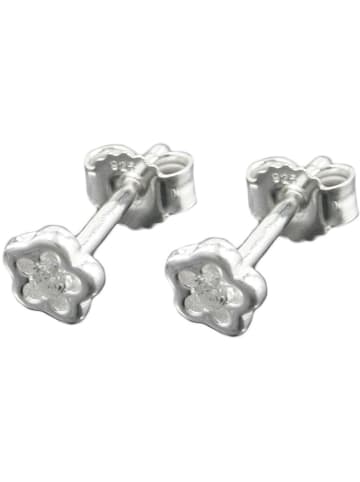 Gallay Ohrstecker Ohrring 5mm Kinderohrring Blume mit Zirkonia Silber 925 in silber