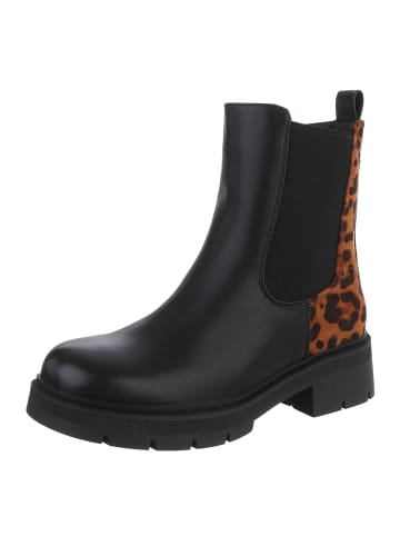 Ital-Design High Heel in Schwarz und Leo