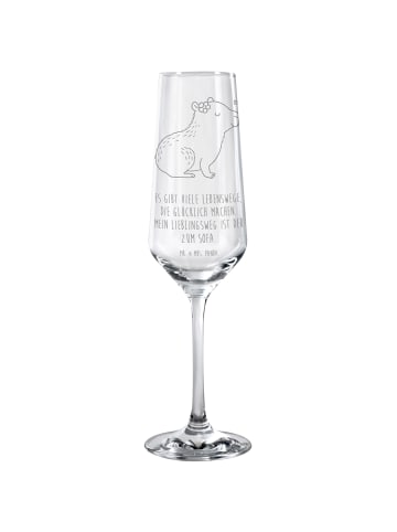 Mr. & Mrs. Panda Glas Capybara Blume mit Spruch in Transparent