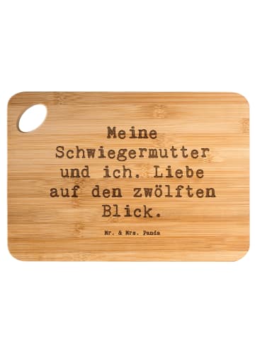 Mr. & Mrs. Panda Holzbrett Spruch Schwiegermutter Liebe mit Spruch in Braun