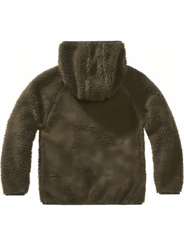 Brandit Kinder Fleecejacke/Fleecepullover "Kids Teddyfleece Jacket Hooded" in Grün