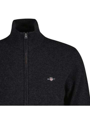 Gant Strickjacke in Anthrazit Melange