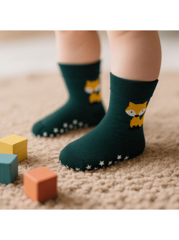 Yalion 3er-Set: Antirutschsocken Vollplüsch Eule in Lila 