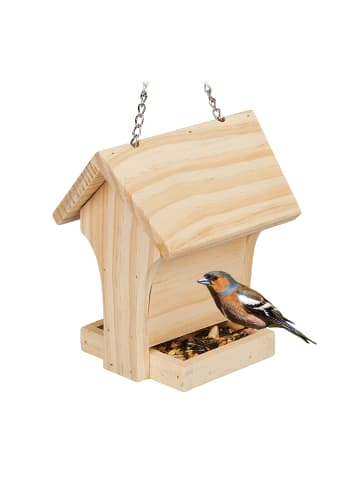 relaxdays Vogelfutterhaus in Natur - (B)17 x (H)18,5 x (T)14  cm