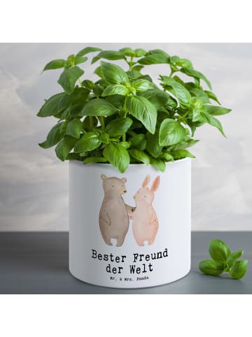 Mr. & Mrs. Panda Übertopf Hase Bester Freund der Welt mit Spruch in Weiß
