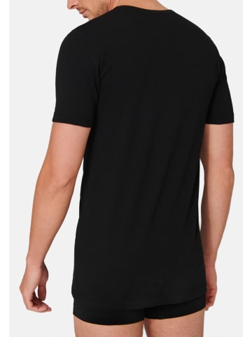 Schiesser Unterhemd / Shirt Kurzarm 95/5 Cotton in Schwarz