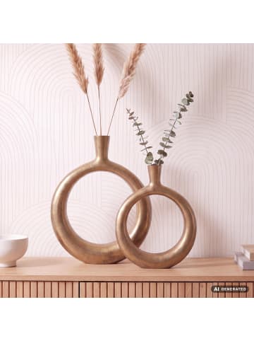 FineBuy Vase in Gold / Aluminium / 35x7x45