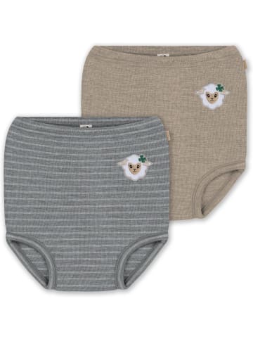 Normani Outdoor Sports 2er Pack Baby Merino Windelhose Tokoroa in Beige/Grau