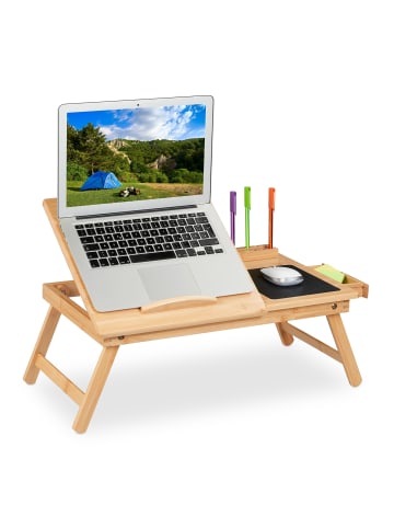 relaxdays Laptoptisch in Natur - (B)62 x (H)17,5 x (T)34 cm