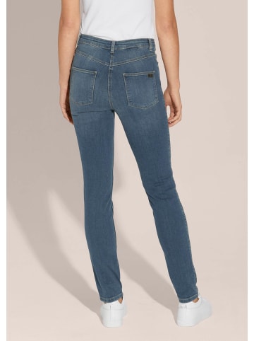 MADELEINE Schlanke Five-Pocket-Jeans, Raffung in bleached