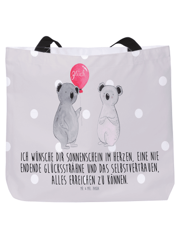 Mr. & Mrs. Panda Reisetasche Koala Luftballon mit Spruch in Grau Pastell