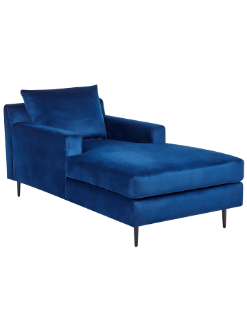 Beliani Chaiselongue GUERET in Blau/Schwarz - (W) 88 x (H) 73 x (L) 165 cm