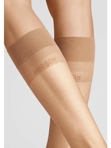 Hudson Feinkniestrümpfe Light 8 druckfreier Bund in Cashmere