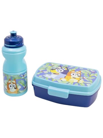COFI 1453 Bluey Set mit 380?ml Wasserflasche und Brotdose Lunchbox-Set für in Blau