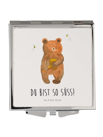 Mr. & Mrs. Panda Frauen Spiegel Bär Honig mit Spruch in Weiß