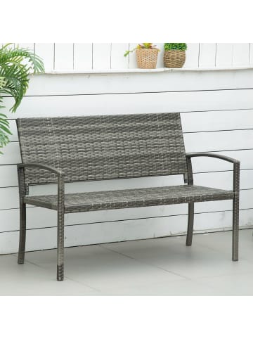 Outsunny Gartenbank,B122 x T60 x H85cm,Grau