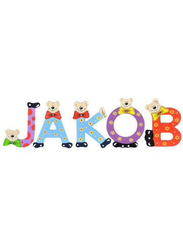 Playshoes Deko-Buchstaben "JAKOB" in bunt