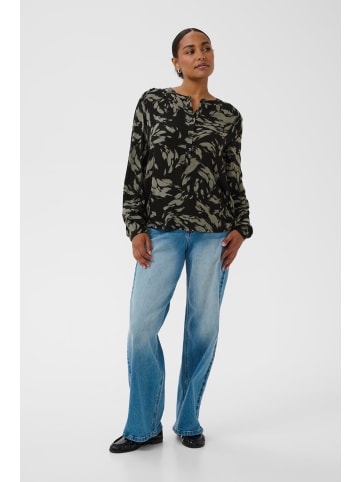 Kaffe Langarm-Bluse KApollie Regular fit in Black/Sea Spray Graphic