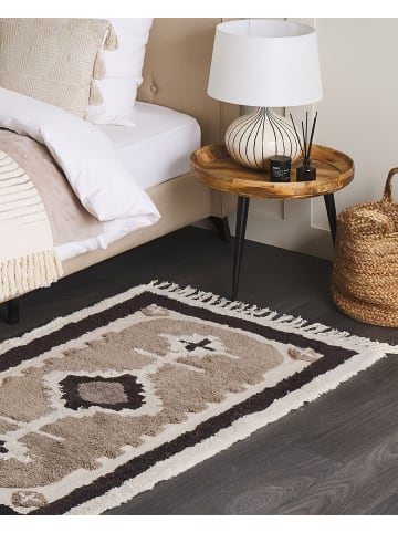 Beliani Kurzflor GEYVE in Beige/Braun - (W) 80 x (H) 1 x (L) 150 cm