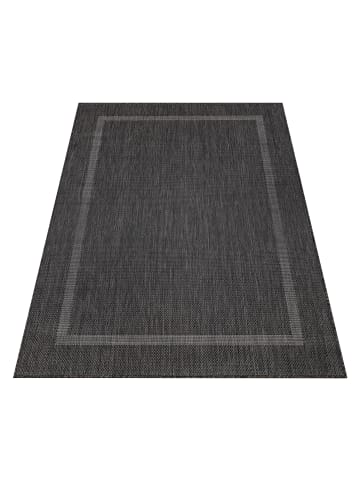KADIMA DESIGN Teppich Outdoor Waschbar Einfarbig ALSTER Strapazierfähig OEKO-TEX in Schwarz