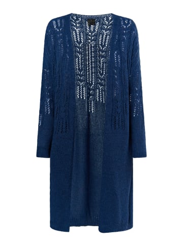 DreiMaster Klassik Damen Long Cardigan in Blau Grau