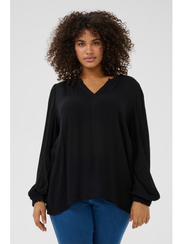 KAFFE curve Langarm-Bluse KCnoah Loose fit in Black Deep