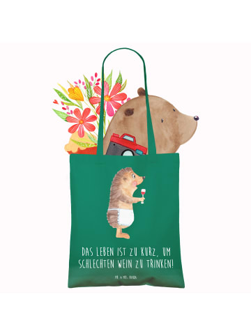Mr. & Mrs. Panda Tüte Igel Wein mit Spruch in Mint