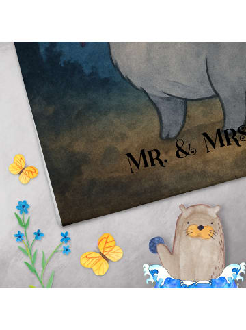 Mr. & Mrs. Panda Baumwollhandtuch Fledermaus Boo Design ohne Spruch in Weiß