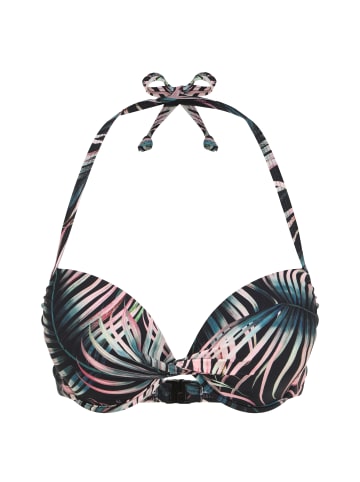 LASCANA Push-Up-Bikini-Top in schwarz-bedruckt