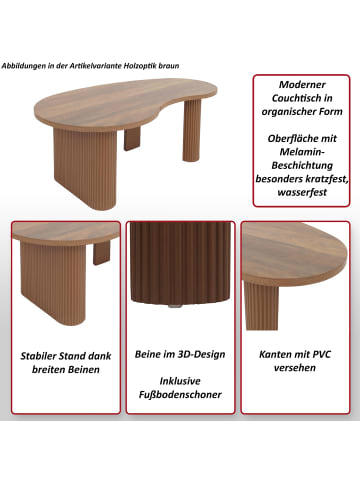 MCW Couchtisch O29, Holzoptik schwarz