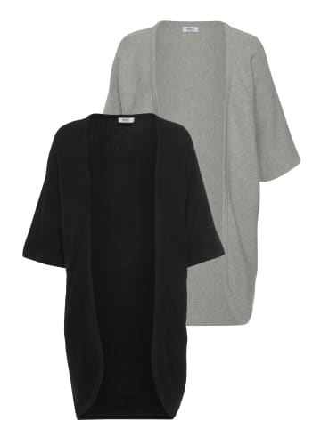 FLASHLIGHTS Longstrickjacke in grau/schwarz