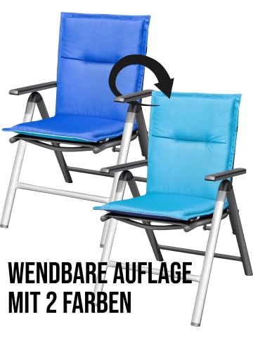 Aspero 6 Niedriglehner Stuhlauflagen in Blau/Türkis