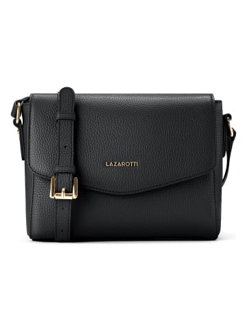 Lazarotti Bologna Leather Crossbody Umhängetasche Leder 22 cm in black