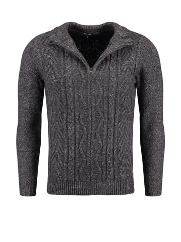 KEY LARGO Pullover 'Dignity' in dunkelgrau-meliert