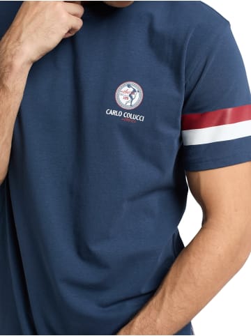 Carlo Colucci T-Shirt De Meco in Navy