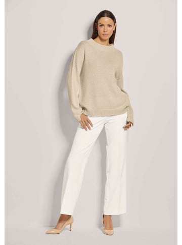 MADELEINE Langarm Stehkragen-Pullover in goldfarben / kiesel