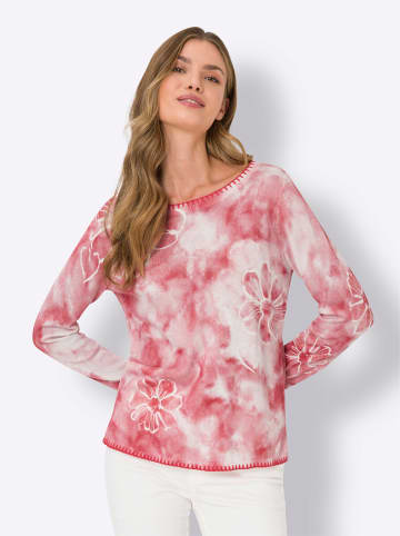 Heine Feinstrickpullover in flamingo-hellrosé-bedruckt