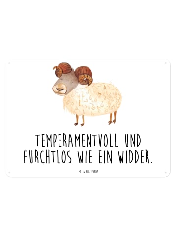 Mr. & Mrs. Panda Wandbild Sternzeichen Widder mit Spruch in Weiß