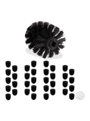 relaxdays 36x WC-Bürstenkopf in Schwarz - 12 mm Gewinde