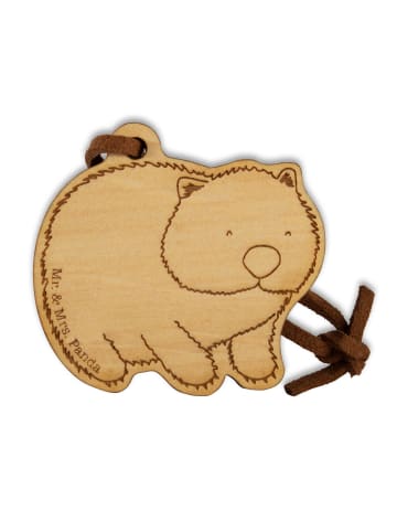 Mr. & Mrs. Panda Schlüsselanhänger Holz Wombat ohne Spruch in Braun