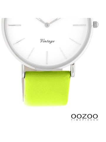 Oozoo Armbanduhr Oozoo Vintage Series gelbgrün groß (ca. 40mm)
